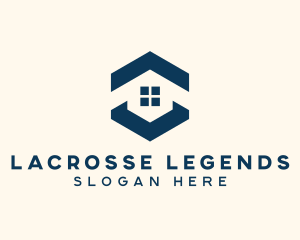 Blue House Hexagon Realtor logo design