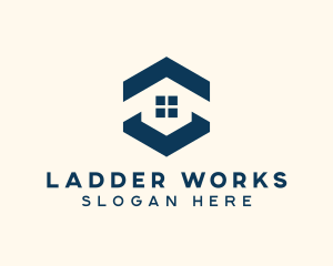 Blue House Hexagon Realtor logo design