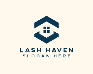 Blue House Hexagon Realtor logo design