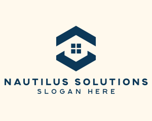 Blue House Hexagon Realtor logo design