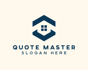 Blue House Hexagon Realtor logo design