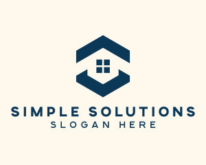 Blue House Hexagon Realtor logo design