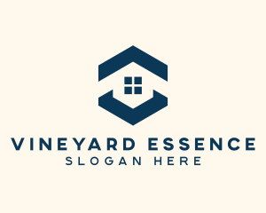 Blue House Hexagon Realtor logo design