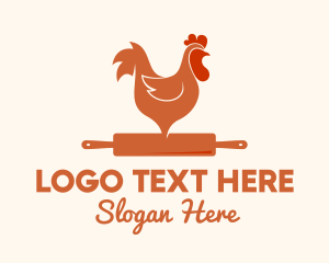 Home Cook - Chicken Rolling Pin logo design