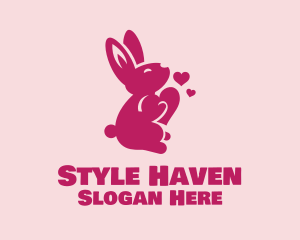 Love Heart Bunny Rabbit Logo