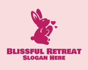 Valentines - Love Heart Bunny Rabbit logo design