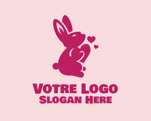 Infinity Sign - Love Heart Bunny Rabbit logo design