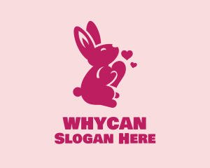 Pet - Love Heart Bunny Rabbit logo design
