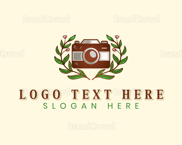 Floral Camera Photography Logo