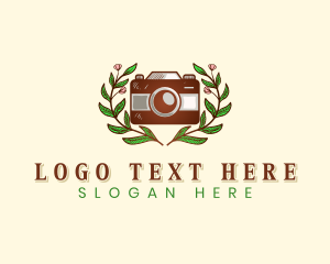 Leaf - Floral Camera Photography logo design