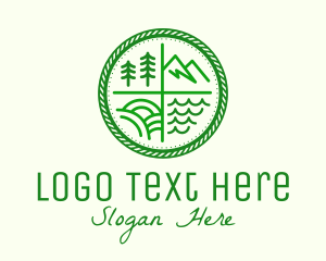 Pine Tree - Outdoor Nature Badge logo design