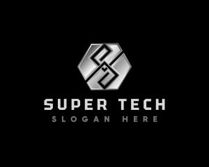 Hexagon Tech Letter S logo design