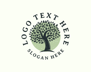Climate Emergency - Nature Tree Leaves logo design