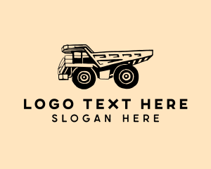 Construction Dump Truck Heavy Equipment Logo