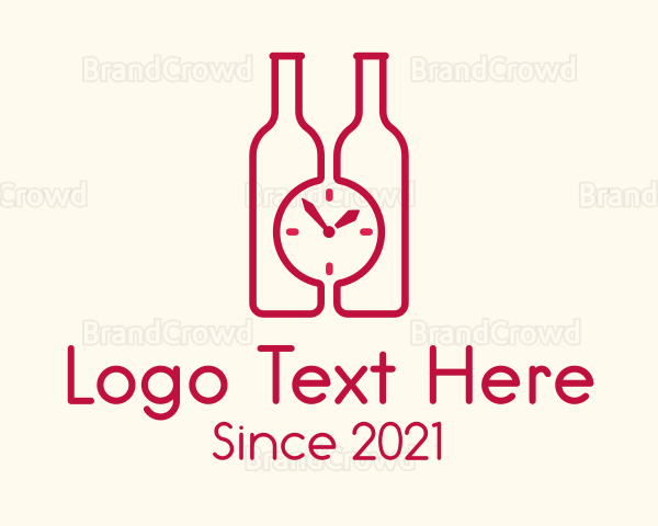 Clock Wine Bottle Logo