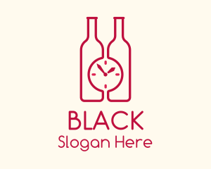 Clock Wine Bottle Logo