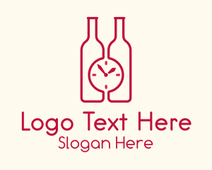 Clock Wine Bottle Logo