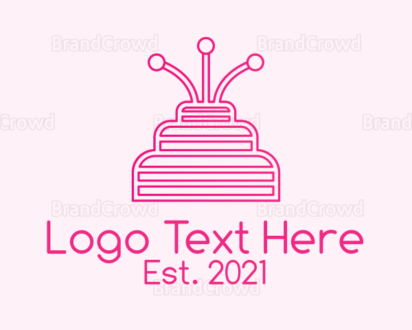 Pink Birthday Cake Logo