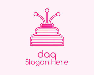 Pink Birthday Cake  Logo