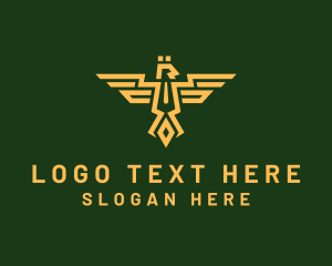 Gold - Eagle Army Crest logo design