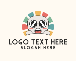 Emoji - Colorful Amazed Kid logo design