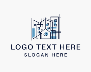 House Plan - Geometric Architecture Building logo design