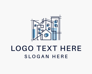 Real Estate - Geometric Architecture Building logo design