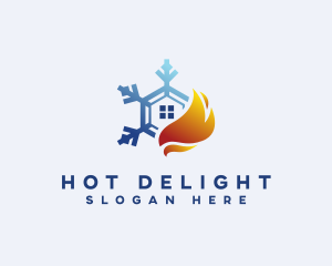 Snowflake Flame House logo design