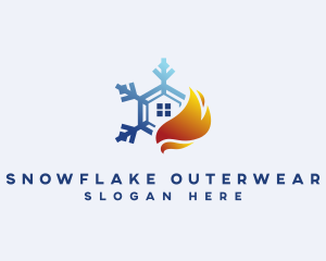 Snowflake Flame House logo design