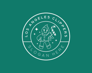 Christmas Gingerbread Man Decoration Logo