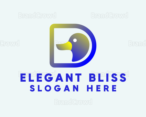 Gradient Duck Letter D Logo