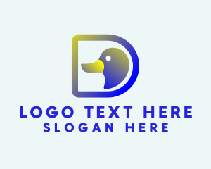 Duck - Gradient Duck Letter D logo design