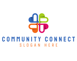 Community Hashtag Hearts logo design