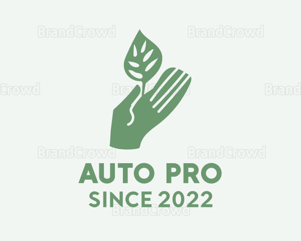 Silhouette Hand Seedling Logo