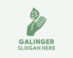 Silhouette Hand Seedling  Logo
