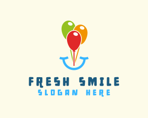 Birthday Balloon Smile logo design