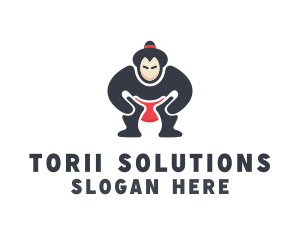 Japan Sumo Wrestler logo design