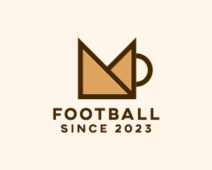 Coffee Shop - Geometric Letter M Cup logo design