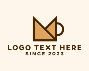 Coffee Stand - Geometric Letter M Cup logo design