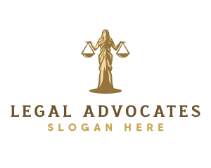 Woman Legal Scales logo design