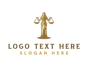 Statue - Woman Legal Scales logo design