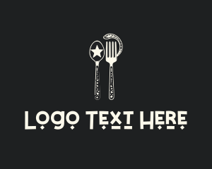 Celestial Fork Spoon logo design