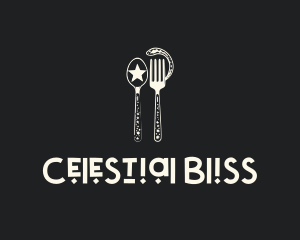 Celestial Fork Spoon logo design