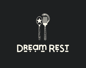 Celestial Fork Spoon logo design