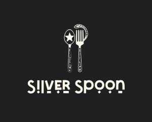 Celestial Fork Spoon logo design