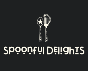 Celestial Fork Spoon logo design