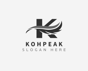 Generic Wave Feather Letter K  logo design