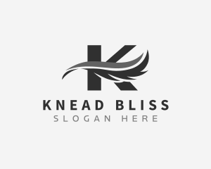 Generic Wave Feather Letter K  logo design