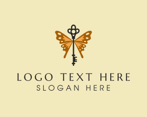 Key - Elegant Wing Key logo design