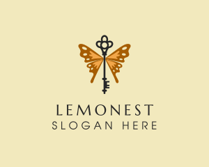 Moth - Elegant Wing Key logo design